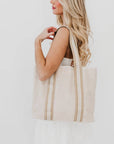 Ruby Raffia Tote Bag