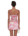 Lucy in The Sky Twist Floral Mesh Two Piece Set in Pink