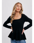 Clare Peplum Knit Top
