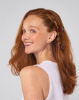 Mini Rhinestone Claw Clips 2pc Set - Cherry