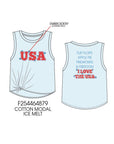 I love the USA floral front back embroidery tank
