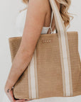 Ruby Raffia Tote Bag