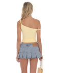 Lucy in the Sky Off Shoulder Twist Top in Yellow