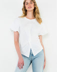 Polly Puff Sleeve Twist Front Top