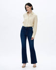 Holly Flare Jeans with Finished Hem & Slit