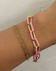 Penny Pink Acrylic Chain Bracelet
