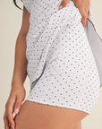 Polka Dot Print Lace Trim Ruffle Mini Dress