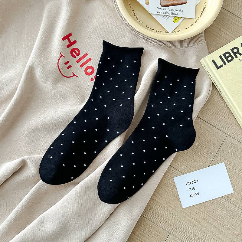 Polka Dot Rolled Socks