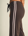 Side Stripe Low Waist Straight Leg Pants