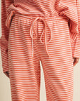 Striped Cotton Knit Wide Leg Pants