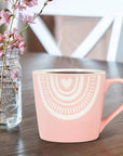 Boho Arch with Heart Mug-Pink