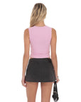 Denim Wrap Skort in Faded Black