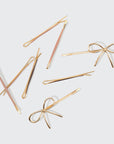Metal Enamel Cloud & Bow Bobby Pins 8pc Set - Rosewood