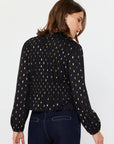 Maddy Metallic Foil Dot Peplum Top