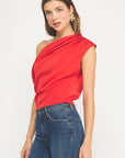 Sloane One Shoulder Satin Top