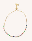 Rainbow Gem Gold Slider Bracelet