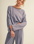 Striped Cotton Knit Oversized Top