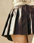 Mona Pleated Leather Skirt