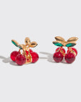 Mini Rhinestone Claw Clips 2pc Set - Cherry