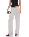 Lucy in the Sky Straight Sequin Pants in Silver