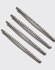 Extra Long Rhinestone Bobby Pins 4 pcs Set - Hematite