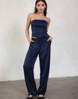 Julyana Stretch Satin Pants Set