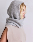 The Alpaca Hooded Scarf Blizzard Grey