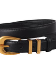 Leather Belt with Metal Strap Holders