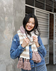 Boho Speckle Stripe Tassel Scarf
