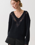 Chiara Lace Sweater - Black