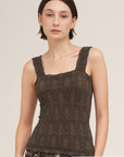 Lacey Textured Square Neck Tank