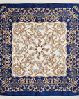 Baroque Print Silk-Texture Scarf – Elegant Square Scarf for Timeless Style