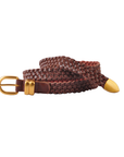 Narrow Leather Braided Belt