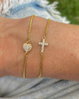 Mini Crystal Heart Slider Bracelet- Waterproof