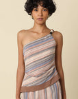 Gia One-Shoulder Stripe Top