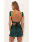 Lucy in the Sky Sequin Bodycon Dress in Green