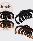 Recycled Plastic Octopus Claw Clips 2pc - Black & Tort