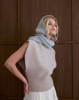 The Alpaca Hooded Scarf Blizzard Grey