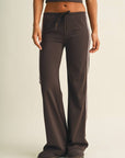 Side Stripe Low Waist Straight Leg Pants