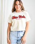 Ohio State Manhattan Stitch Heavyweight Crop Tee