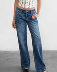 Streit Dark Denim Washed Low Rise Straight Leg Jeans