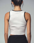 Lara Scalloped Ribbed Knit Top