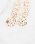 Sunburst Pearl Statement Stud Earrings