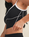Quinn Contrast Top- Black