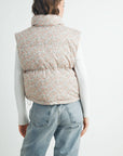 High Neck Floral Puffer Vest