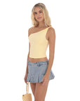 Lucy in the Sky Off Shoulder Twist Top in Yellow