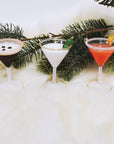 Martini 3pc Glass Ornament Set