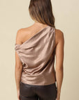 Diana Draped One-Shoulder Satin Top