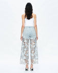 Hannah high rise wide leg jeans with lace spliced