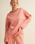 Striped Cotton Knit Oversized Top